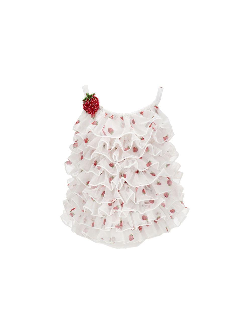 Costume per neonata Monnalisa bianco con spalline regolabili 39G027 7096NB 9944 MONNALISA KIDS