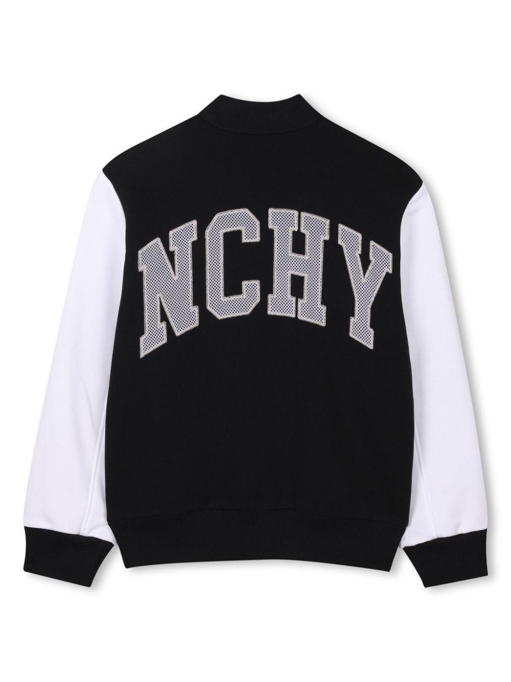 Bomber per bambino Givenchy Kids nero con applicazione frontale con logo H30702 09B GIVENCHY KIDS