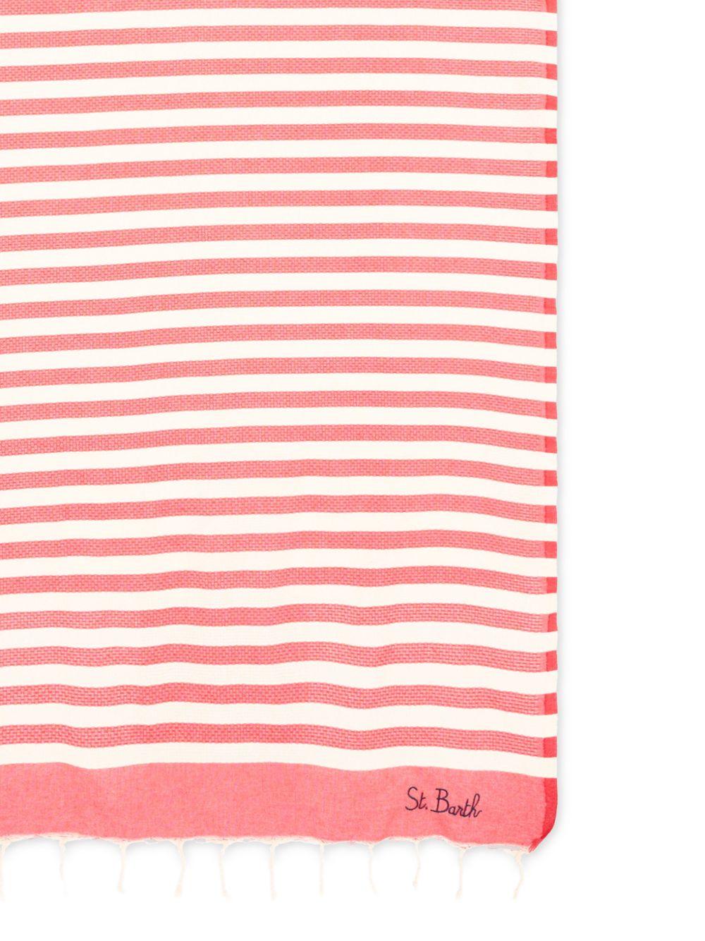 Telo mare MC2 Saint Barth rosso e bianco con motivo a righe FOUT012 02754L MC2 ST. BARTH KIDS