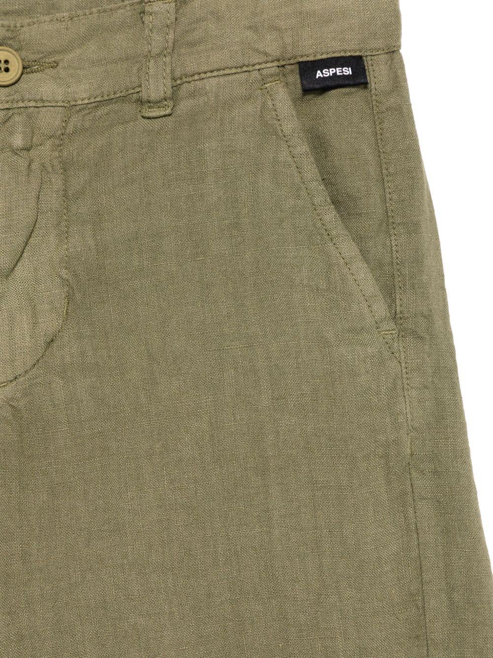 Bermuda in lino per bambino Aspesi Kids verde con passanti S25003PBL6000 583 ASPESI