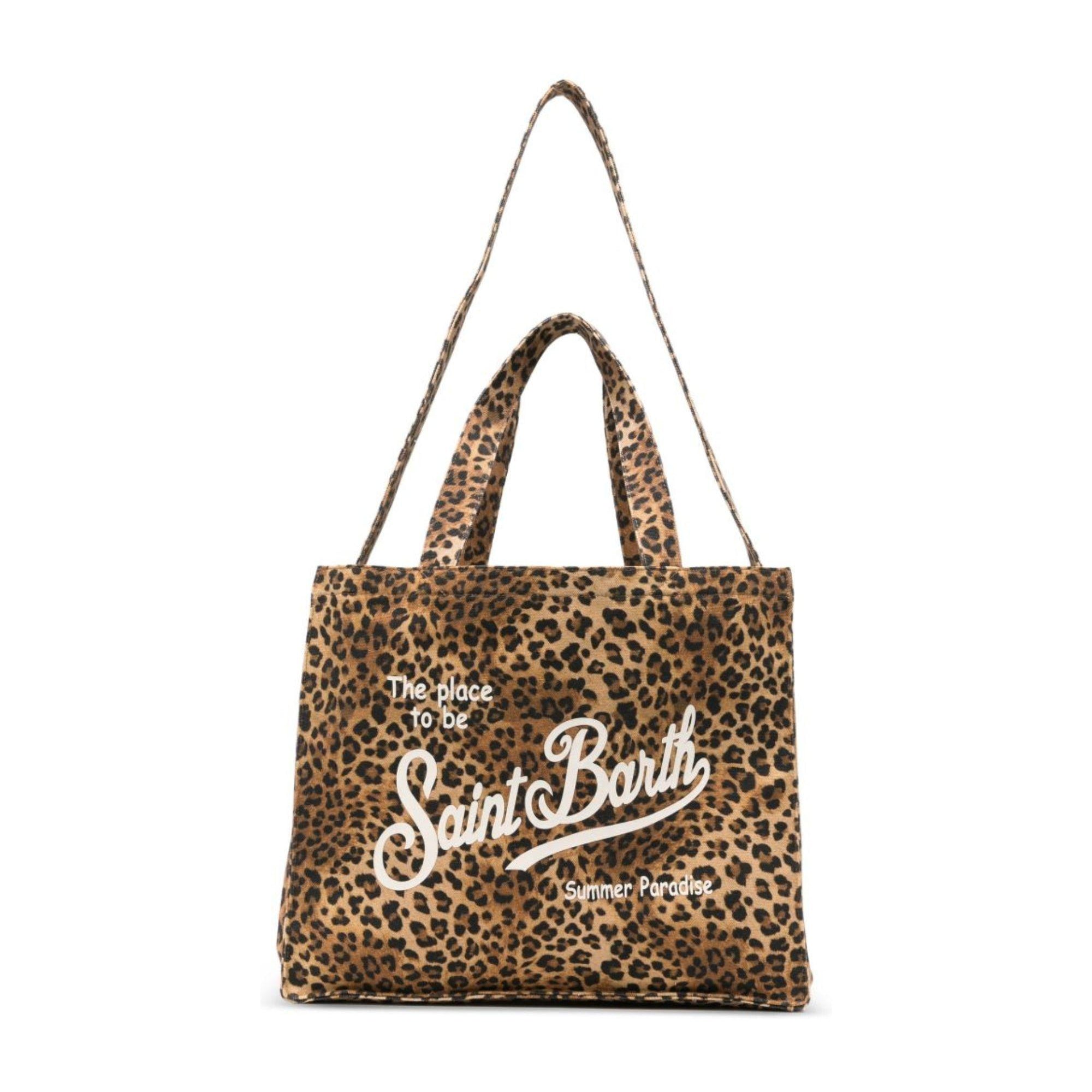 Borsa tote Essential Bag N MC2 Saint Barth marrone con stampa animalier e logo stampato EBAGN007 00653L MC2 ST. BARTH KIDS