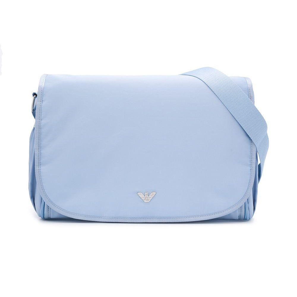 Borsa fasciatoio per neonato Emporio Armani Kids azzurro con applicazione logo 402145 CC904 00332 EMPORIO ARMANI KIDS