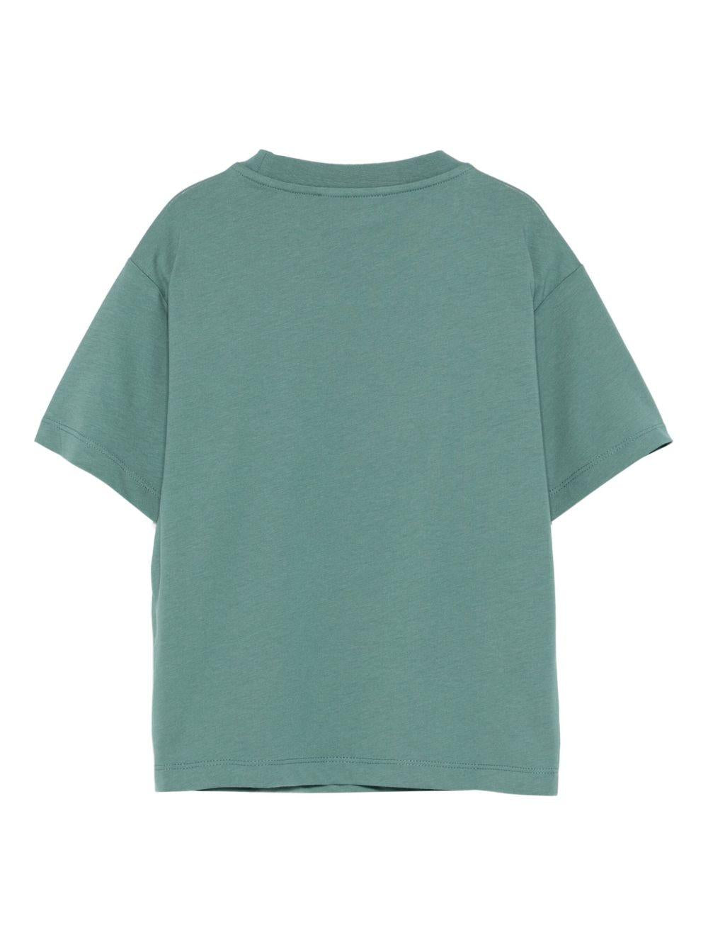 T-shirt per bambino Emporio Armani Kids verde con logo in rilievo EB000500 AF14503 U7317 EMPORIO ARMANI KIDS