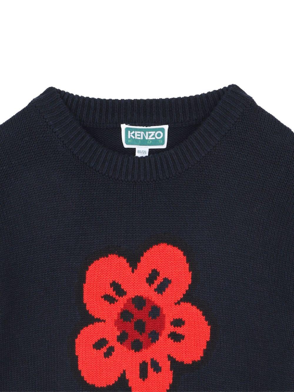 Abito per bambina Kenzo Kids blu con motivo Boke Flower K61356 845 KENZO KIDS