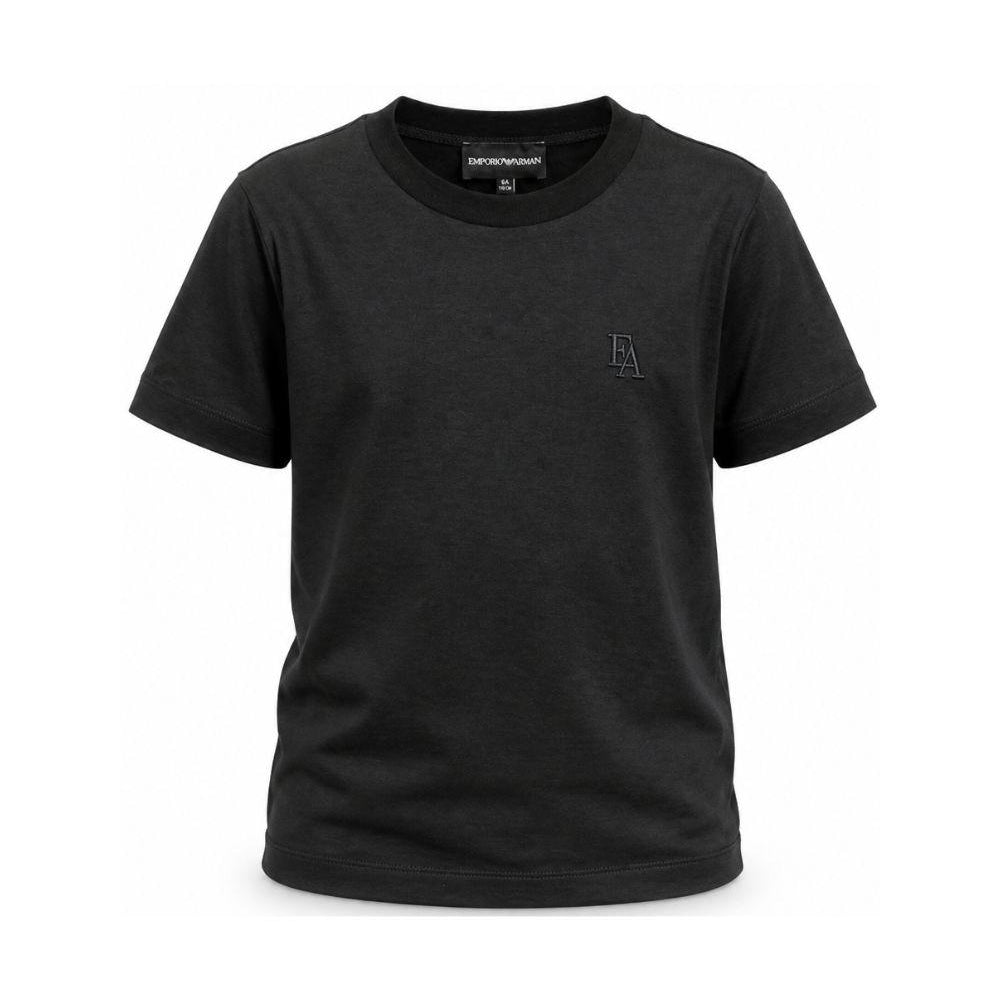 T-shirt per bambino Emporio Armani Kids blu con patch lettere EB001644 AF10127 UB118 EMPORIO ARMANI KIDS