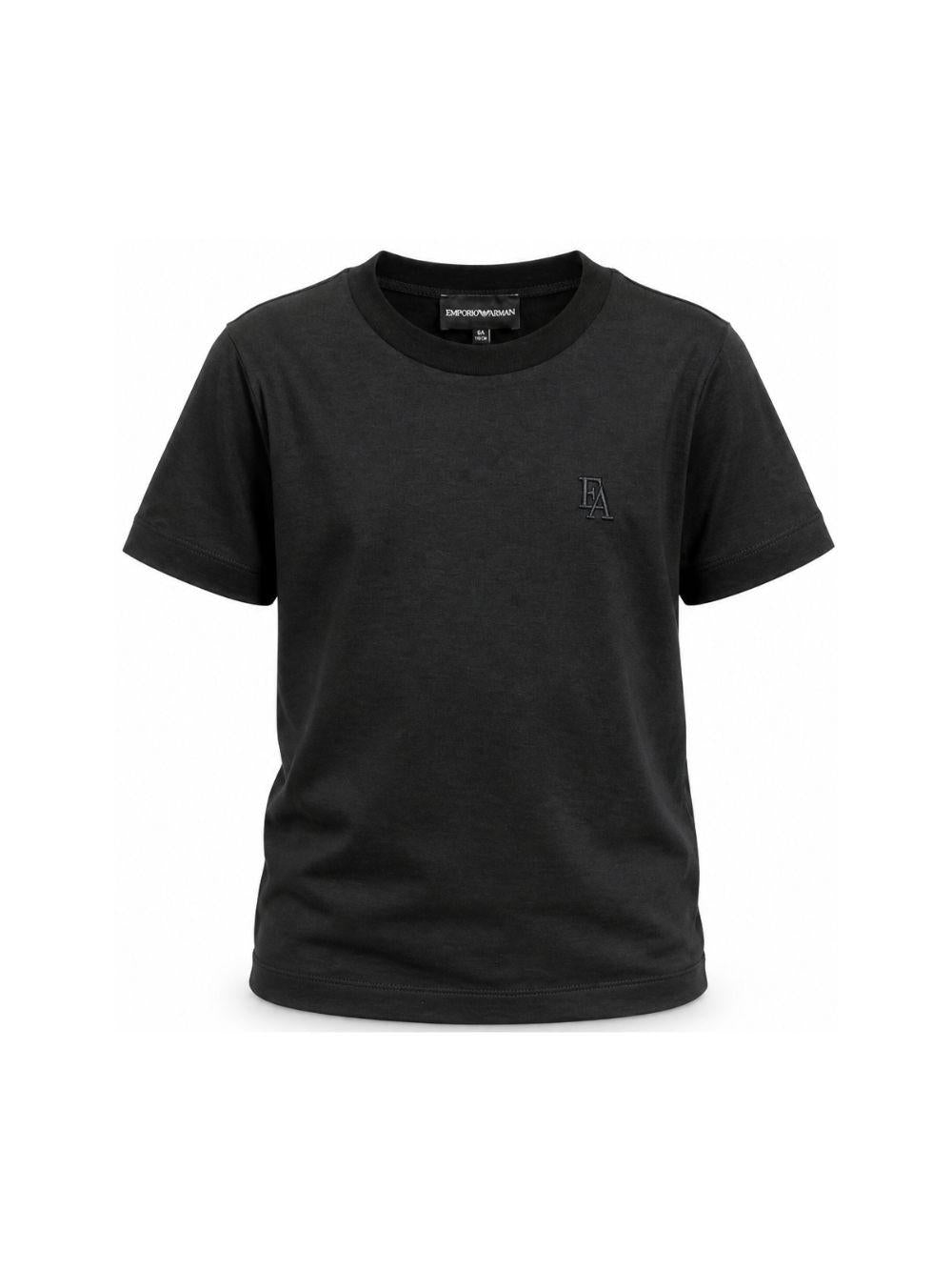 T-shirt per bambino Emporio Armani Kids blu con patch lettere EB001644 AF10127 UB118 EMPORIO ARMANI KIDS