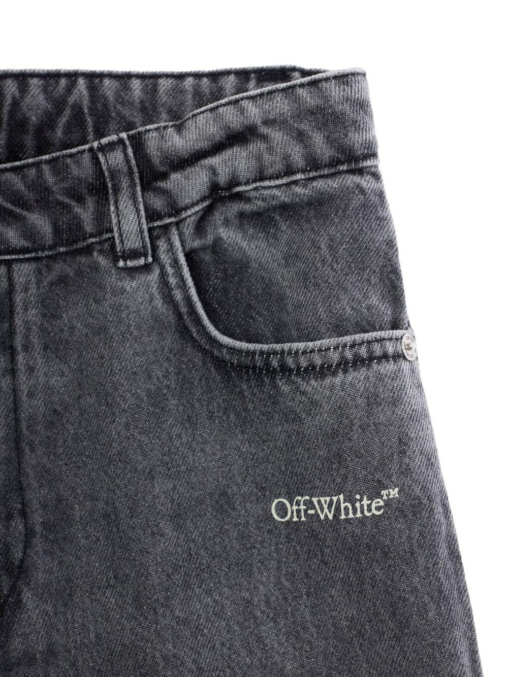 Jeans per bambino Off-White Kids neri con design a cinque tasche 44BYA005S26D001 031 OFF WHITE KIDS