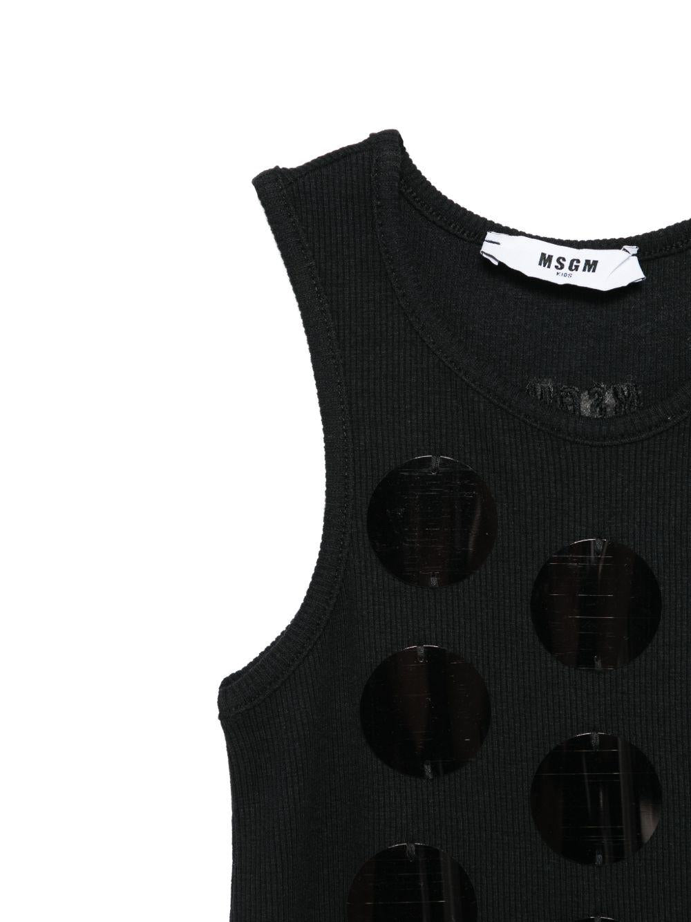 Abito per bambina MSGM Kids nero con dettagli a pois S6MSJGDR101 110 MSGM KIDS