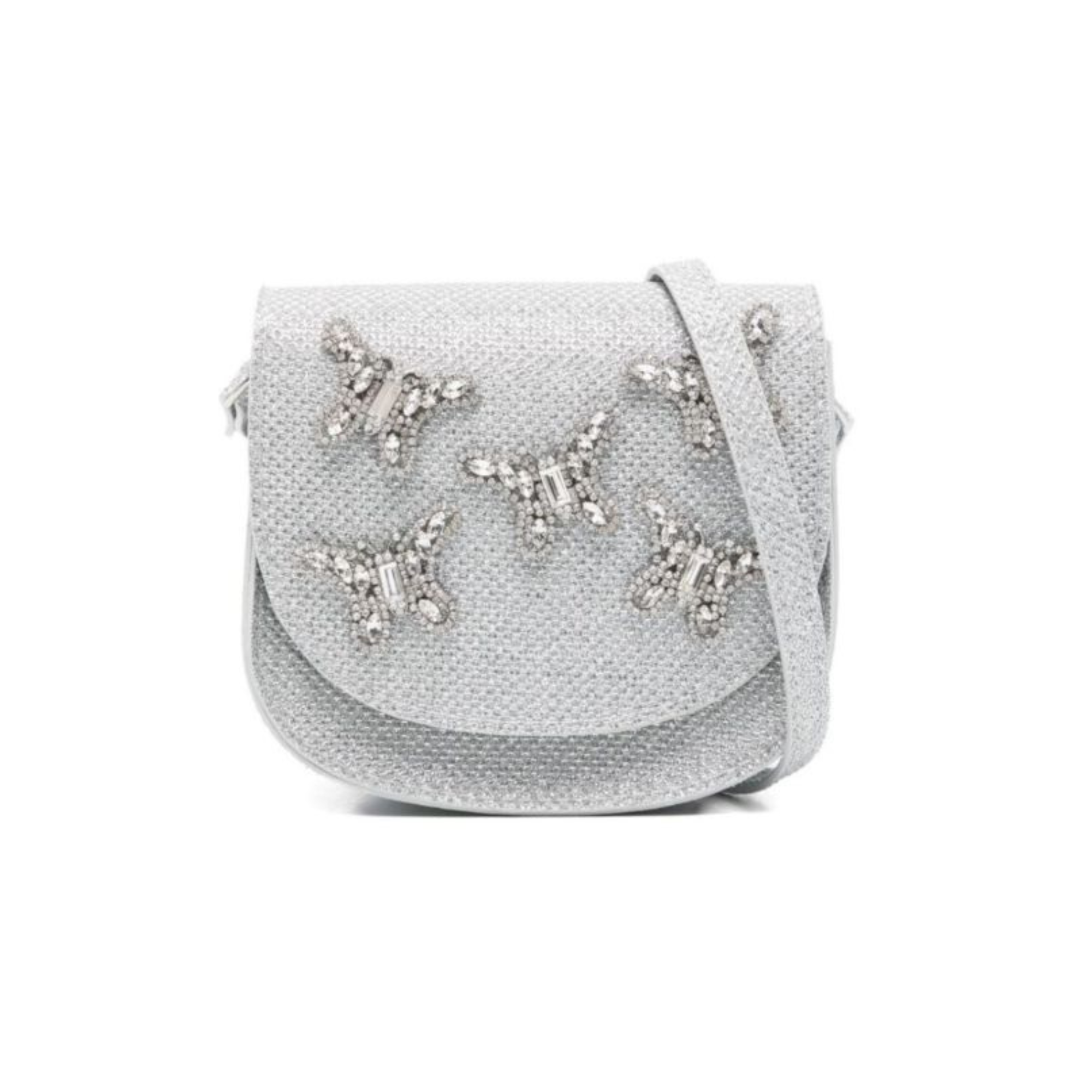 Borsa per bambina Aruna Seth argentata con applicazione farfalle BAG01 SILVER ARUNA SETH KIDS