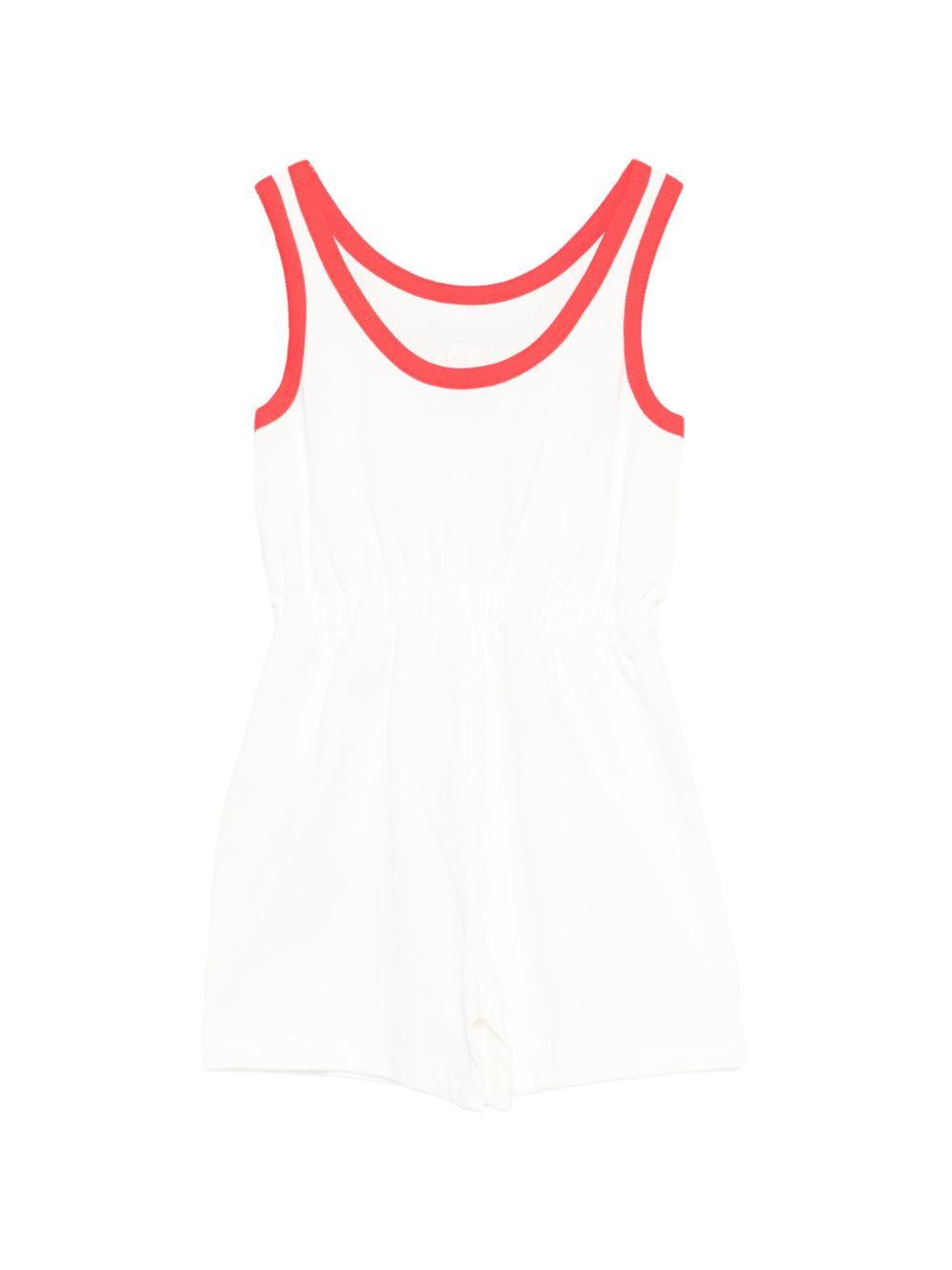 Tuta per bambina Moschino Kids bianca con vita elasticizzata HDT00KLAA51 10063 MOSCHINO KIDS