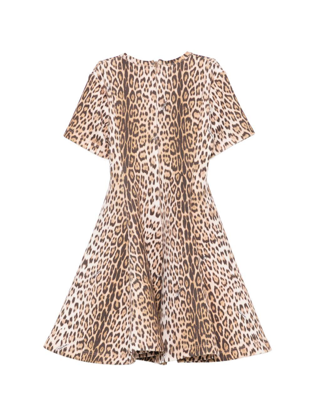 Abito per bambina Roberto Cavalli Kids marrone con stampa animalier CGP26085VE MACULA N.H. ROBERTO CAVALLI KIDS