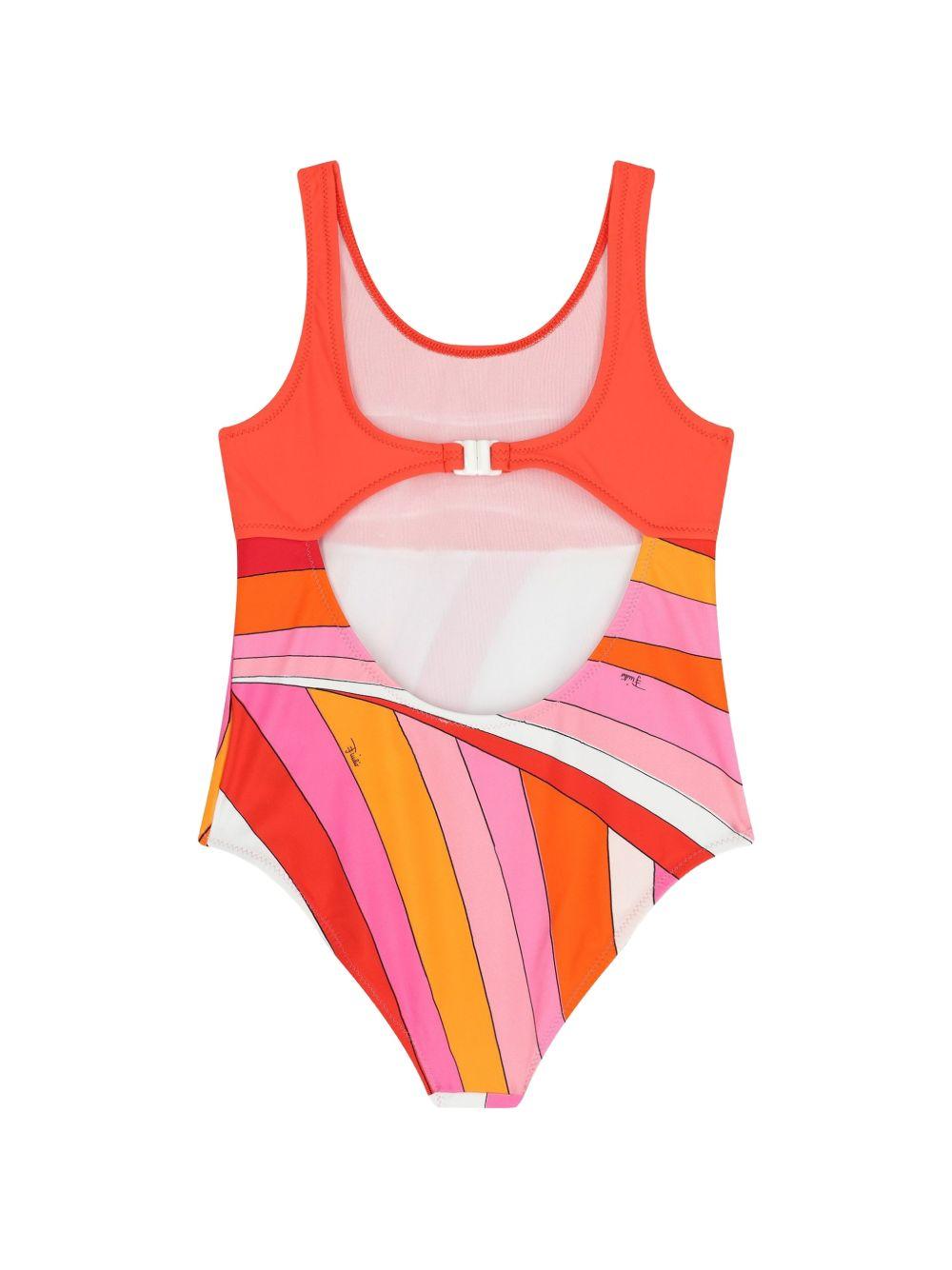 Costume intero per bambina Emilio Pucci Junior multicolore con stampa grafica PYCA59 Z0559 407AR EMILIO PUCCI KIDS