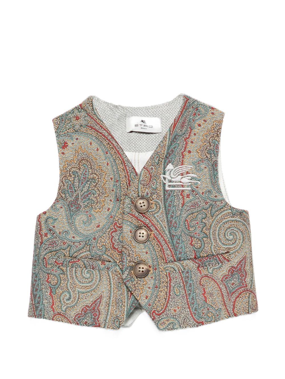 Gilet per neonato Etro Kids multicolore con bottoni paisley GY2512 U0257 999 ETRO KIDS
