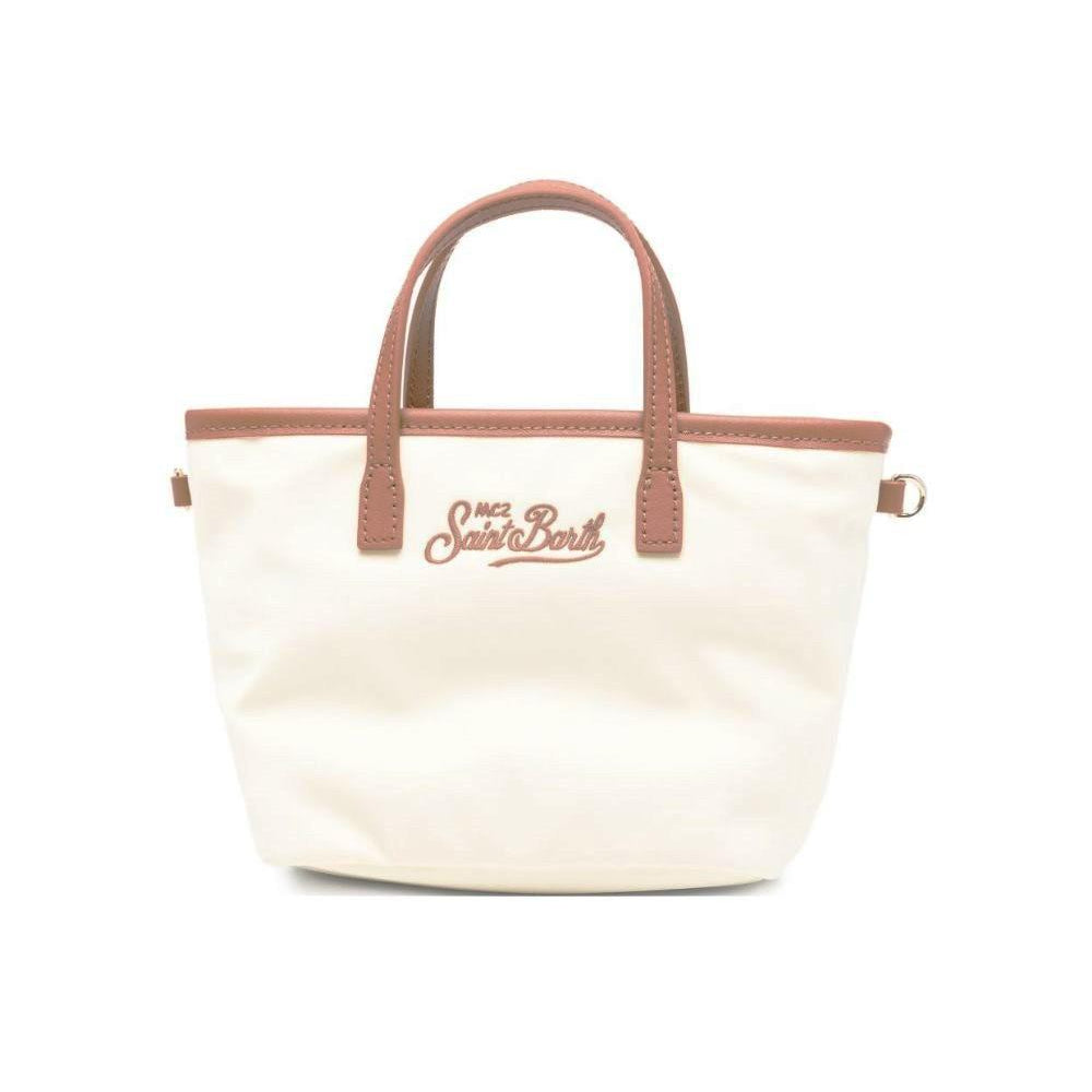 Borsa tote City mini MC2 Saint Barth bianco con mani in pelle CB0005 01818L MC2 ST. BARTH KIDS