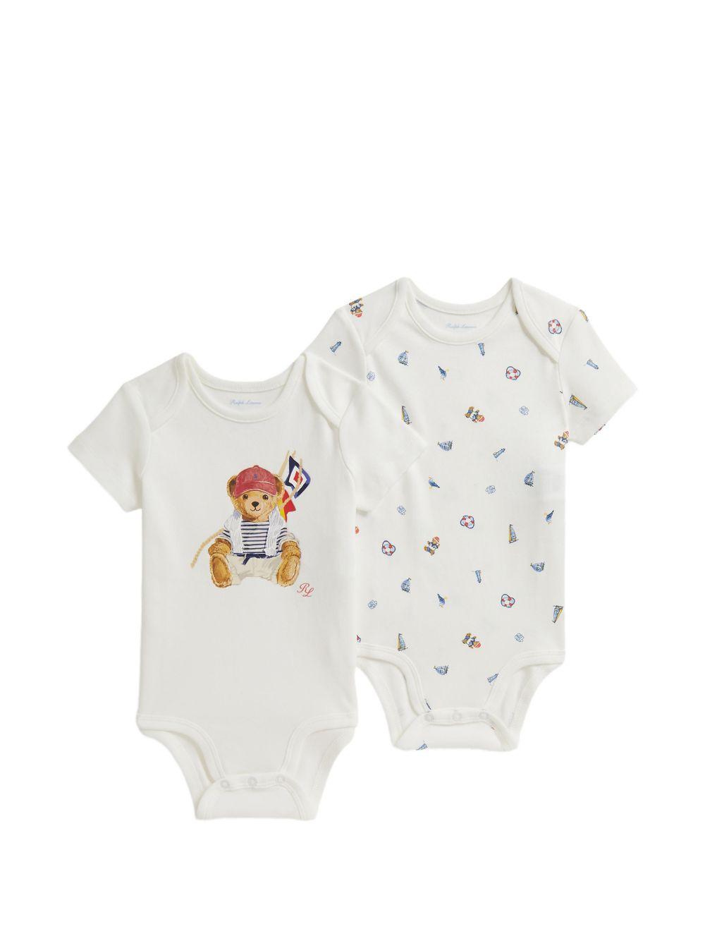 Set di due tutine per neonato Polo Ralph Lauren Kids bianche con stampa Polo Bear 320B14078 001 Ralph Lauren kids