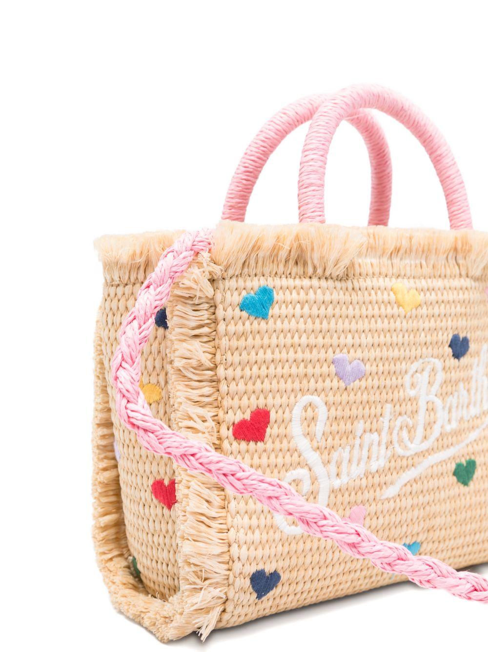 Borsa Vanity Mini MC2 Saint barth beige con motivo a cuore VAMI009 00344L MC2 ST. BARTH KIDS