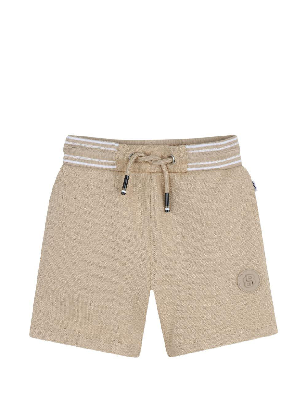 Shorts per neonato Boss Kids marrone chiaro con vita a righe J52871 249 BOSS KIDS