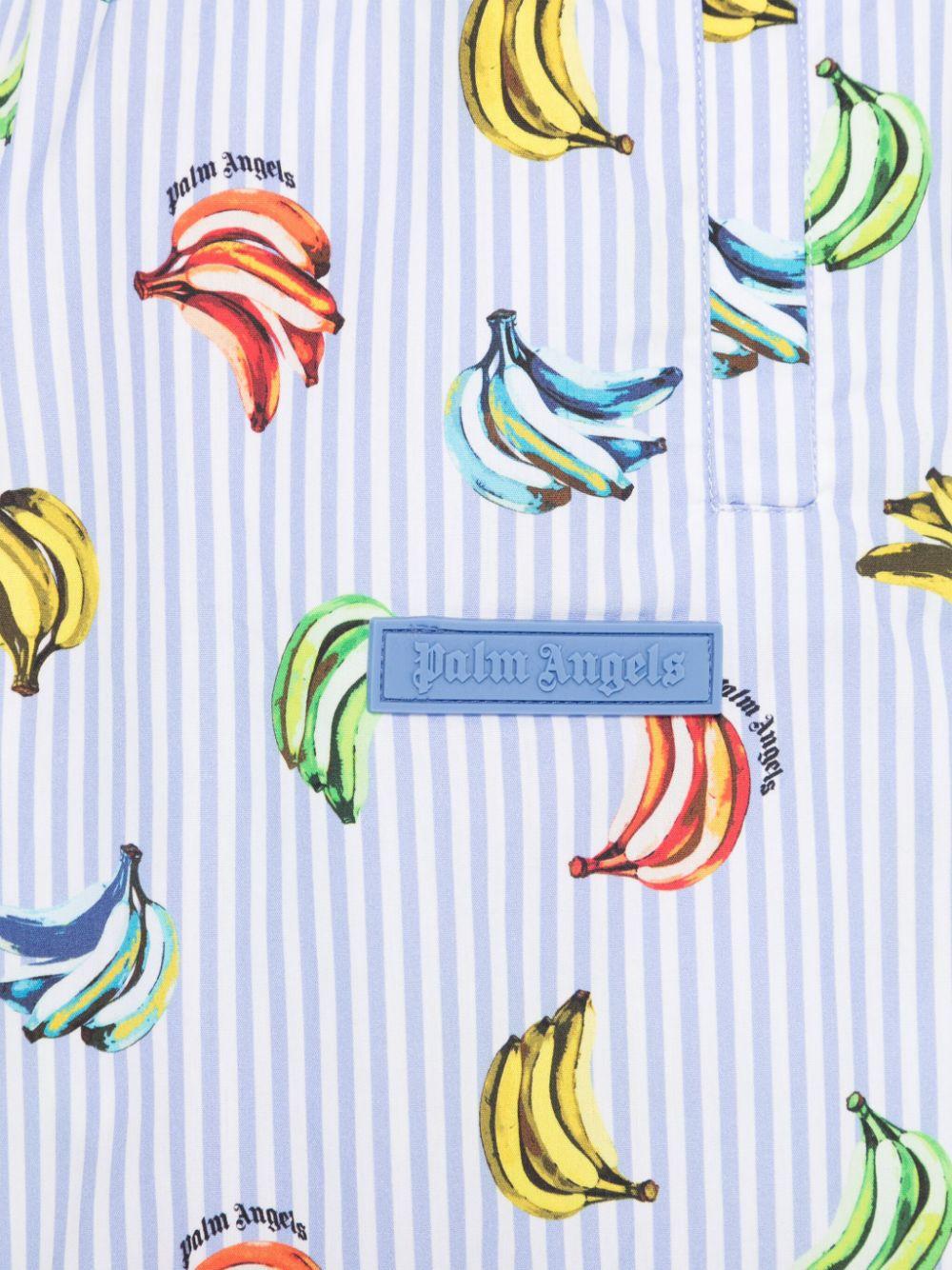 Costume con stampa banana per bambino Palm Angels Kids azzurro con motivo gessato PBCB006S25FAB003 4142 PALM ANGELS KIDS