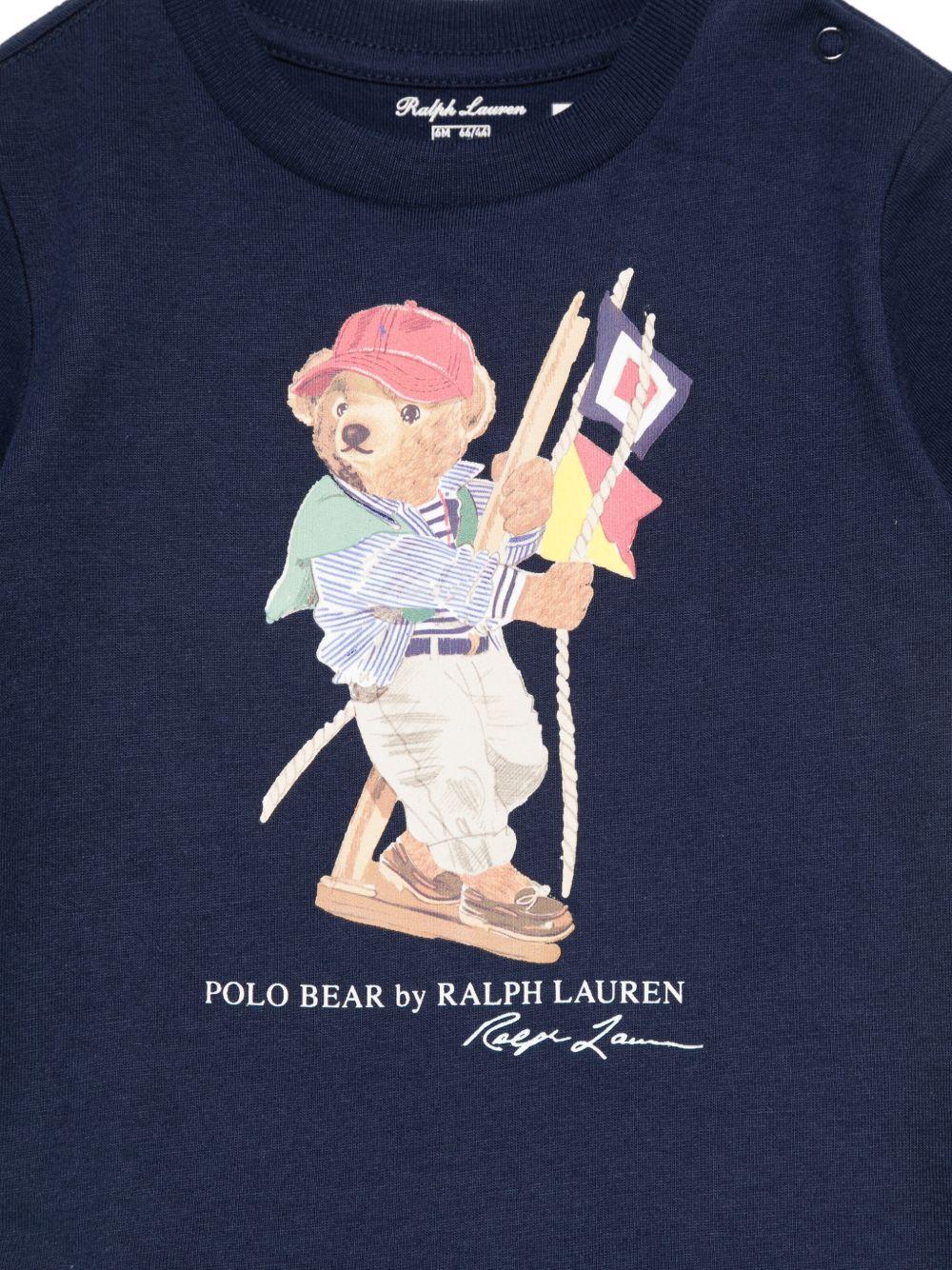 T-shirt per neonato Polo Ralph Lauren Kids blu con motivo Polo Bear 320A12428 001 Ralph Lauren kids