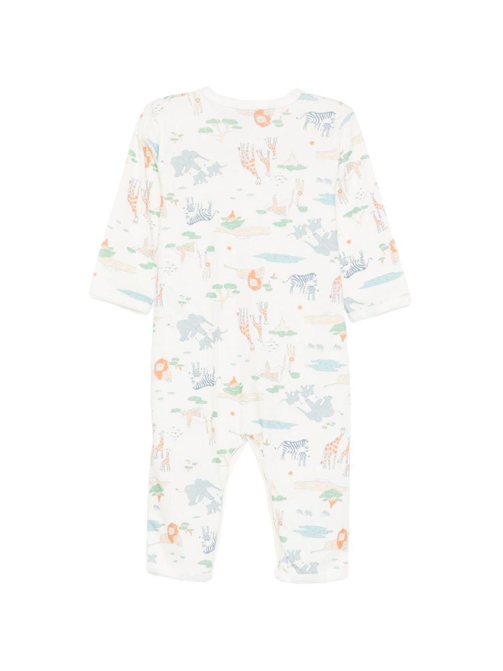 Tutina per neonati Petit Bateau bianca con stampa animali A0FRF 01 PETIT BATEAU KIDS
