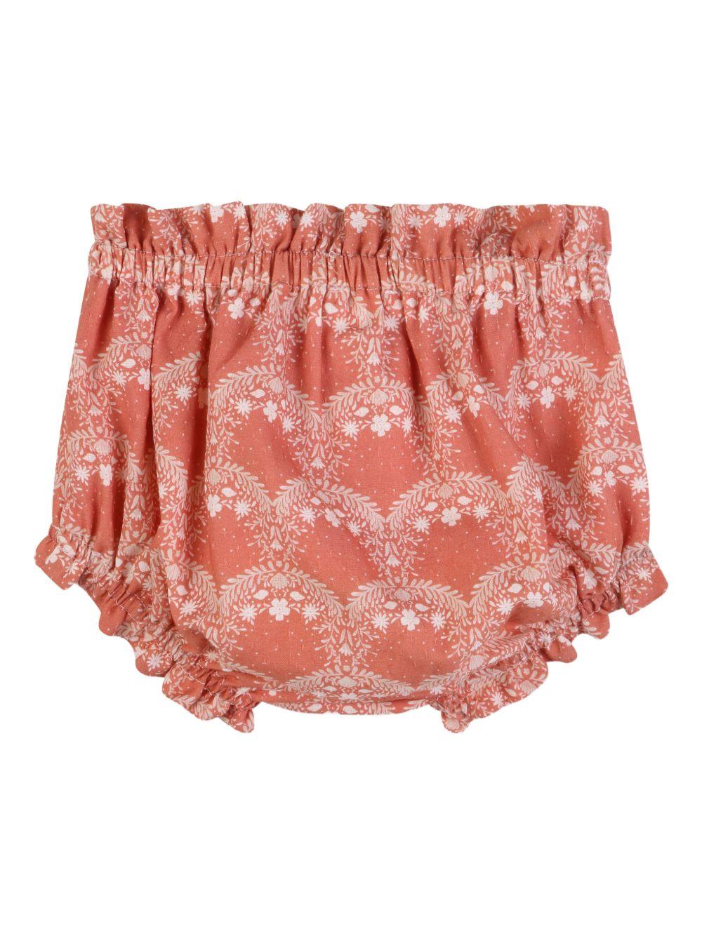 Set top e shorts per neonata Chloé Kids rosa a fiori C20921 45U CHLOE' KIDS
