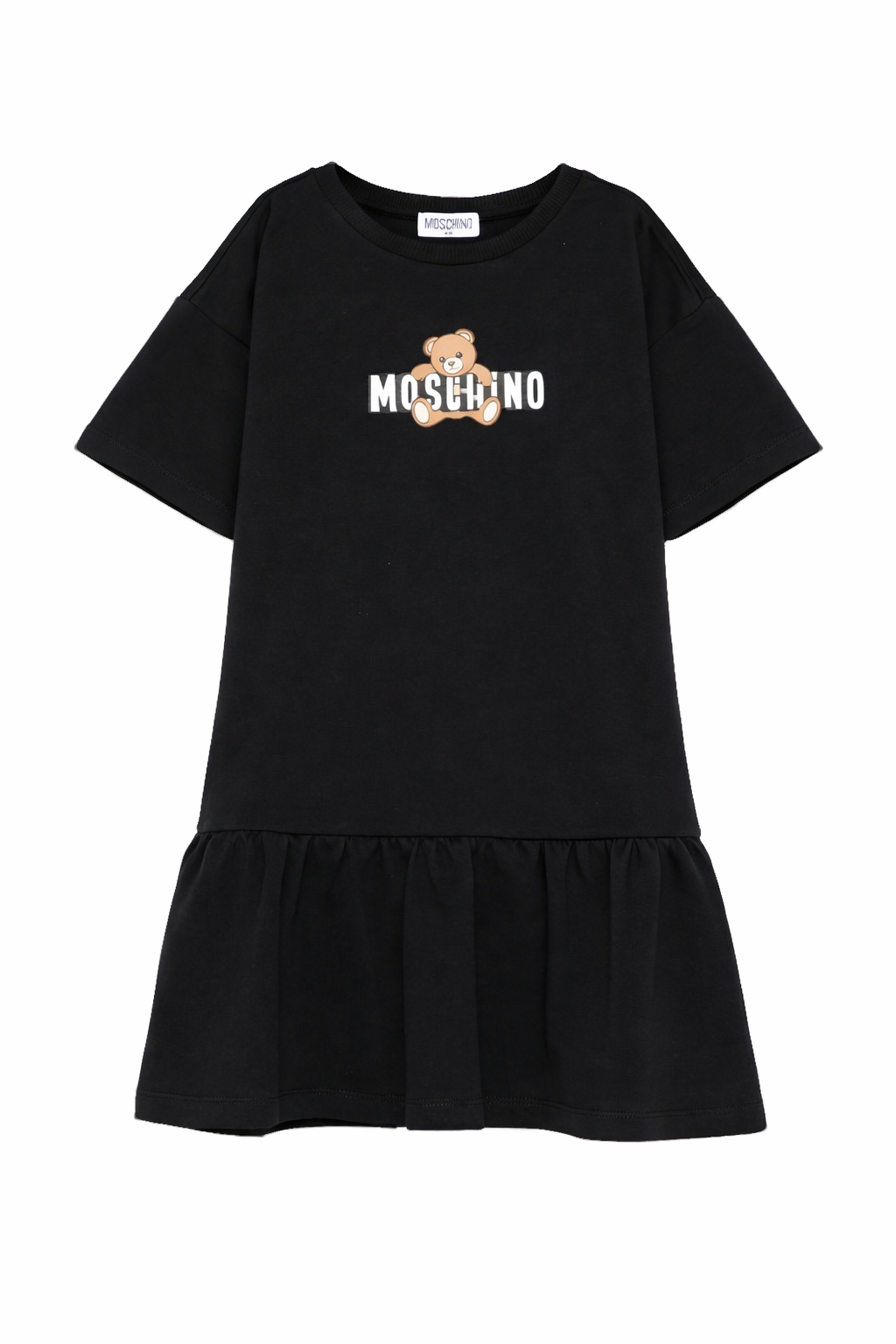 Abito da bambina Moschino Kids nero con stampa orsetto HDV0HLLCA19 60100 MOSCHINO KIDS