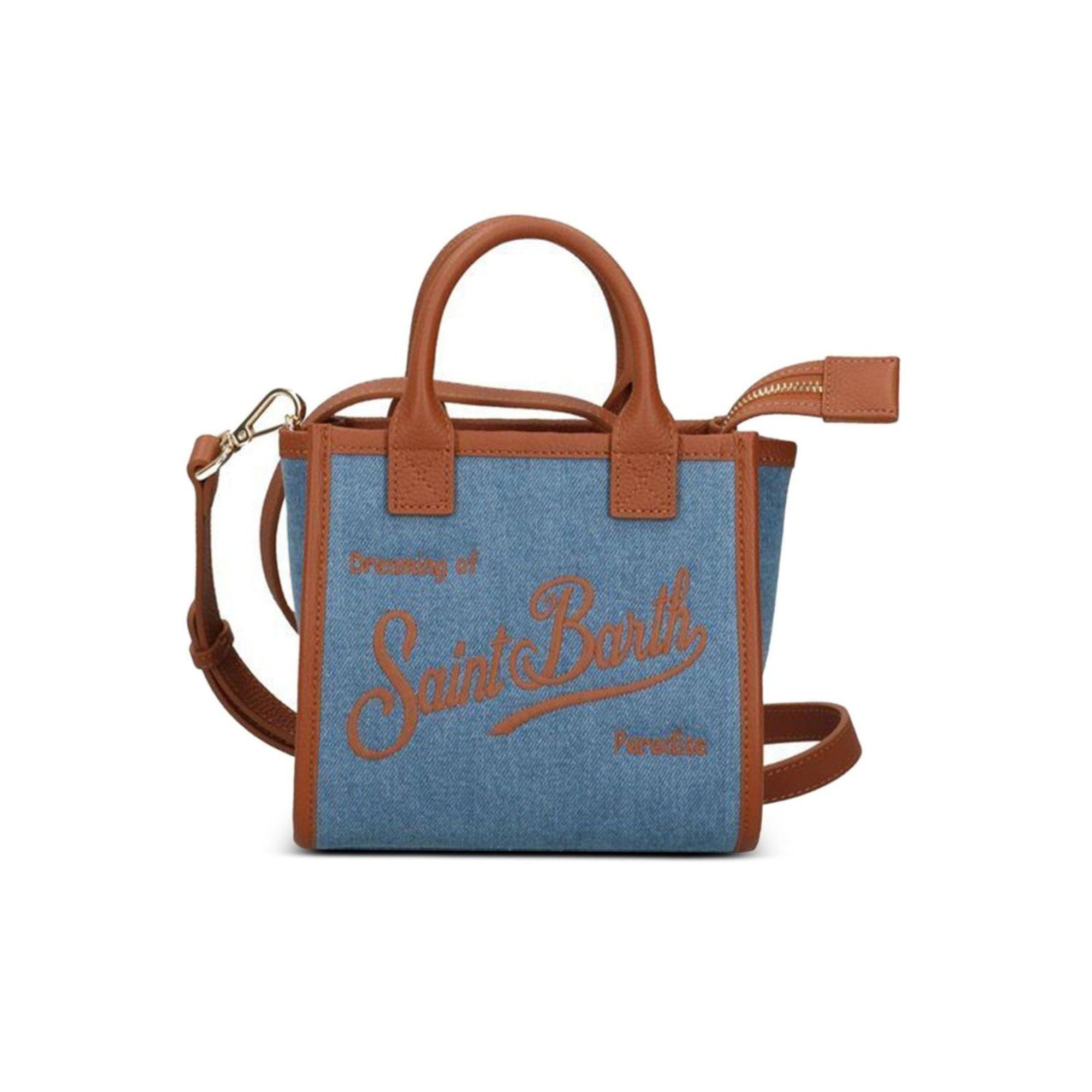 Borsa Vanity Mini MC2 Saint Barth denim con dettagli a contrasto VANMI001 01515L MC2 ST. BARTH KIDS
