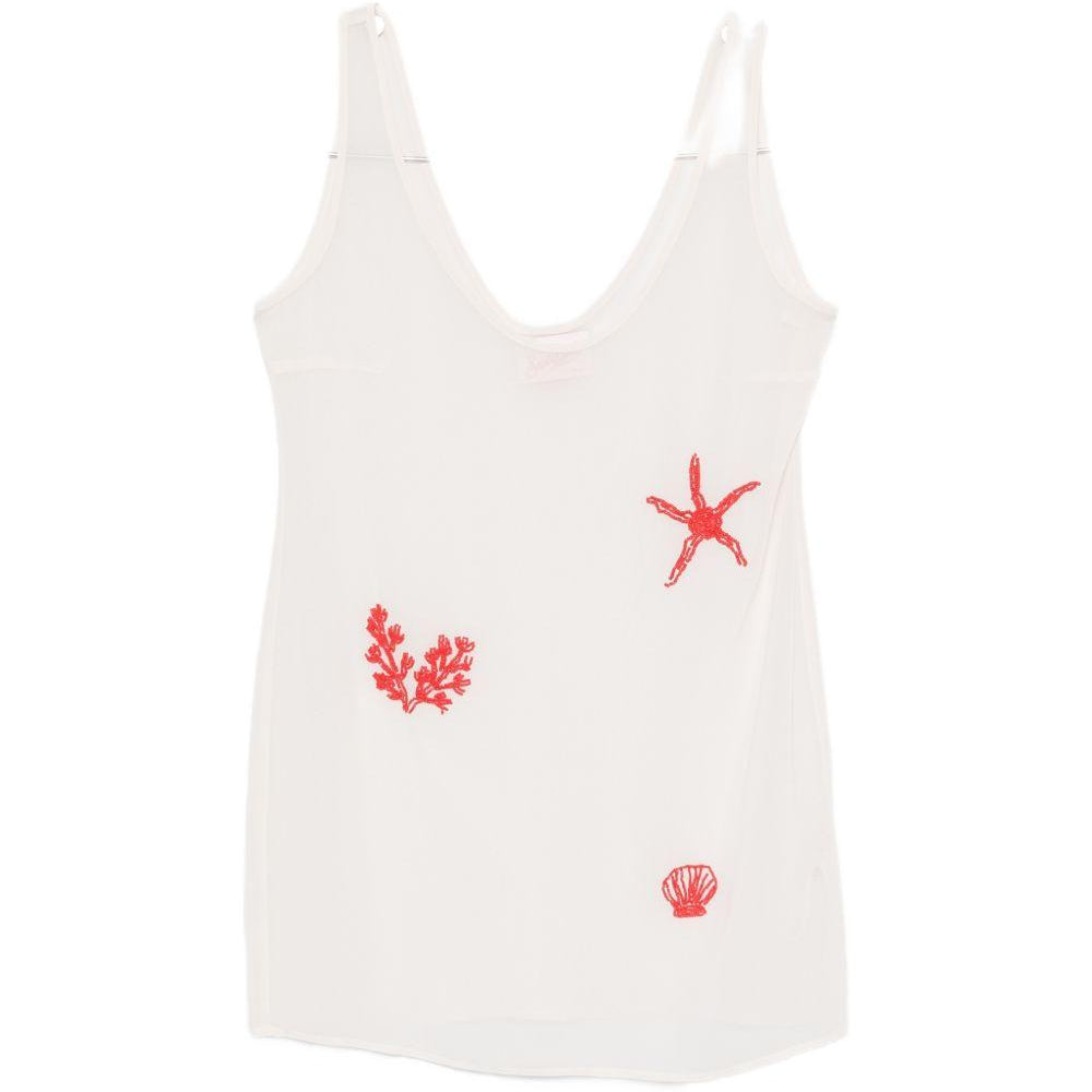 Mini abito per donna MC2 Saint Barth bianco con decorazioni con perline RAA0001 09608L MC2 ST. BARTH
