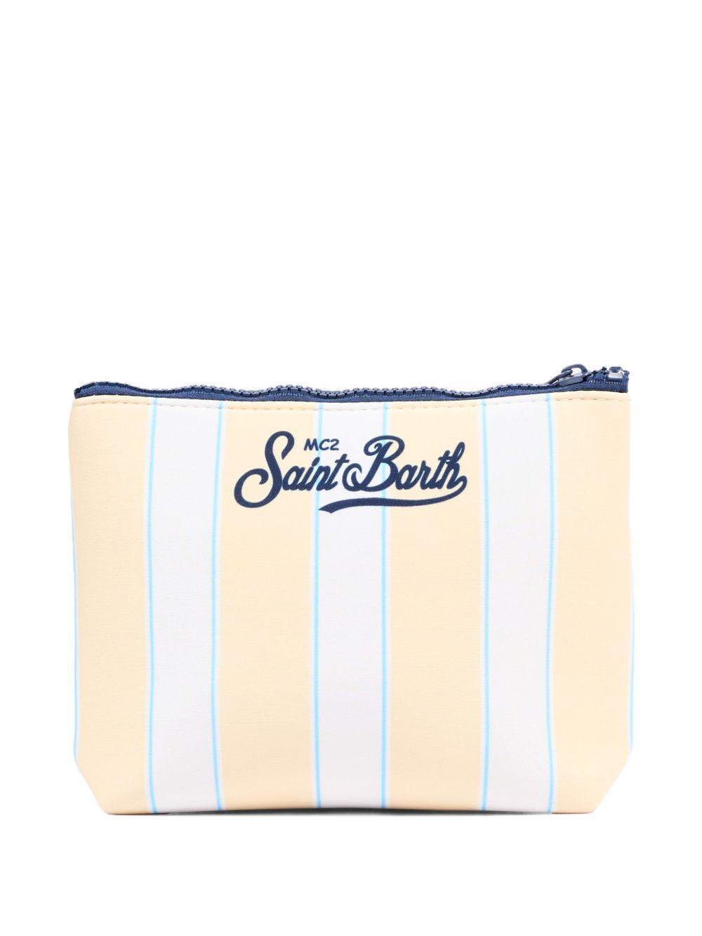 Pochette Aline MC2 Saint Barth gialla con design a righe ALIN001 03279L MC2 ST. BARTH KIDS