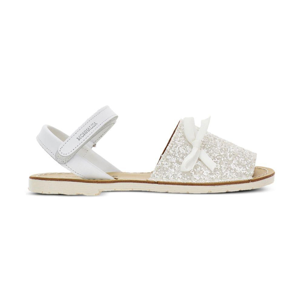 Sandali per bambina Monnalisa bianchi con decorazione con glitter 87G003 7711 G001 MONNALISA KIDS