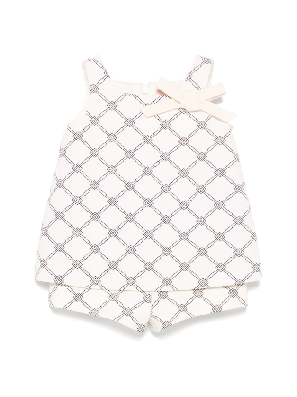 Tutina per neonata Elisabetta Franchi La Mia Bambina beige con stampa monogramma EGTA0080GA018 D027 ElISABETTA FRANCHI