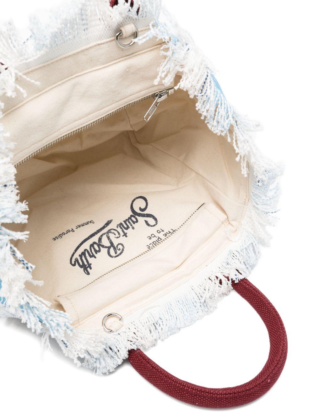 Borsa tote colette MC2 Saint Barth multicolore con frange COL0001 00938L MC2 ST. BARTH KIDS