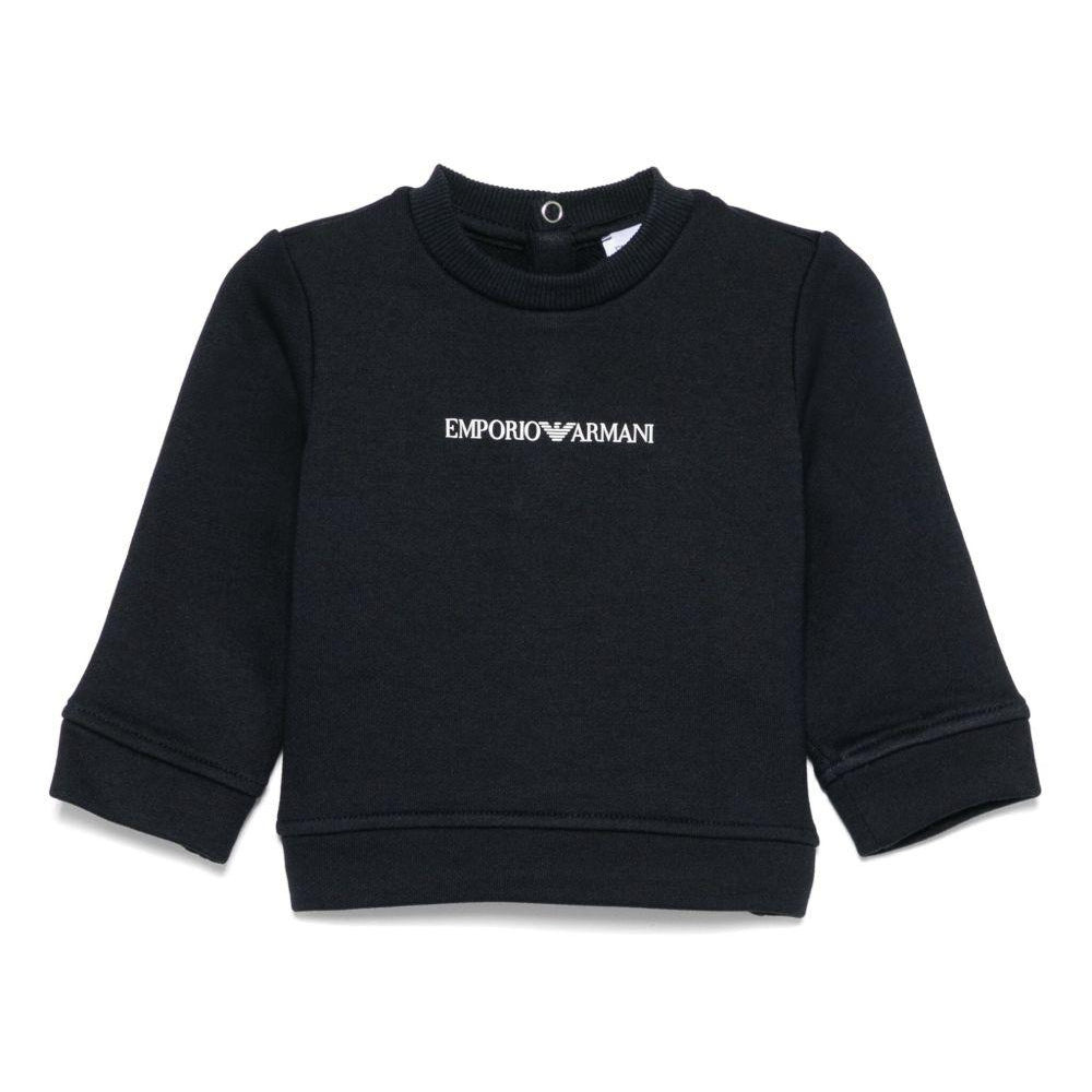 Felpa per neonato Emporio Armani Kids blu con logo sul davanti EB000301 AF14681 UB118 EMPORIO ARMANI KIDS