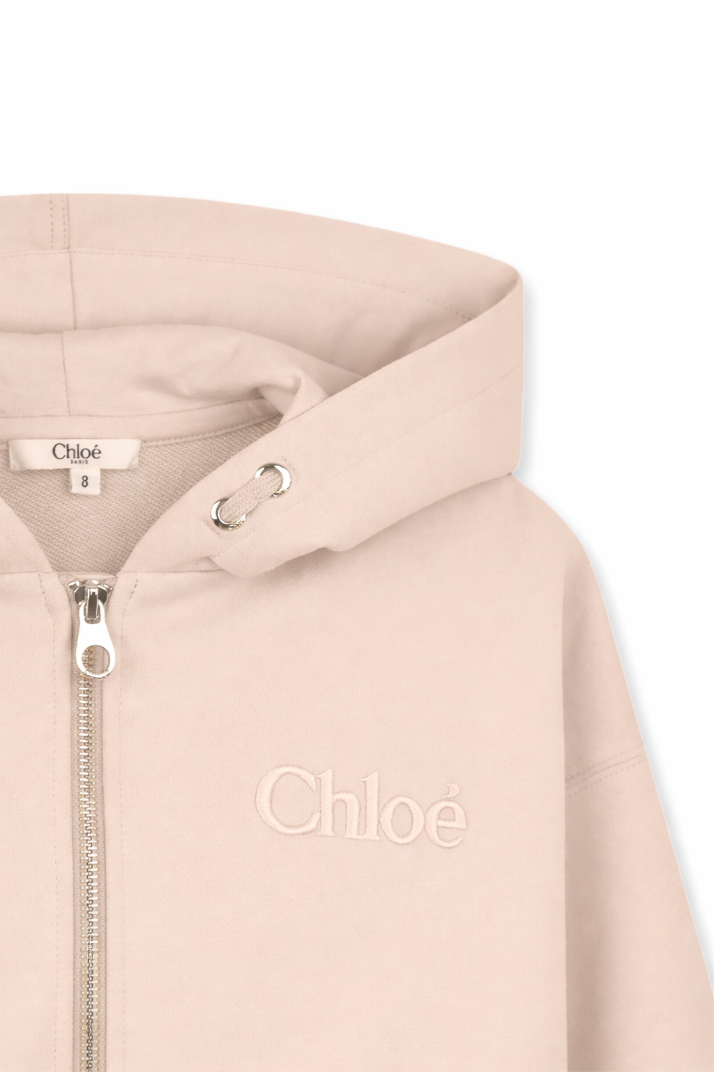 Felpa per bambina Chloé Kids rosa con cappuccio e zip C20840 46J CHLOE' KIDS