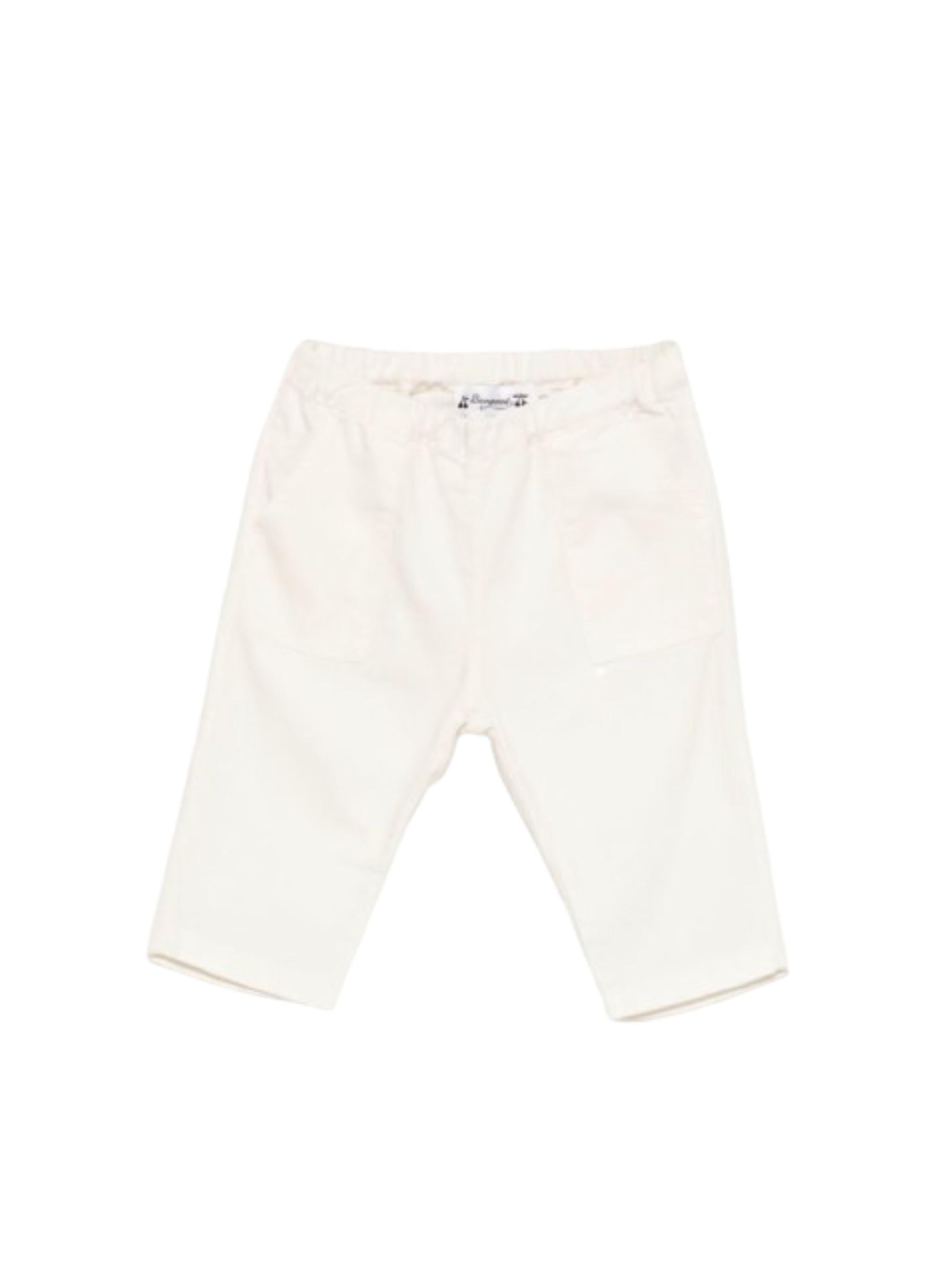 Pantaloni per neonato Bonpoint bianco con vita elasticizzata S06ZPAW00006 002 BONPOINT KIDS