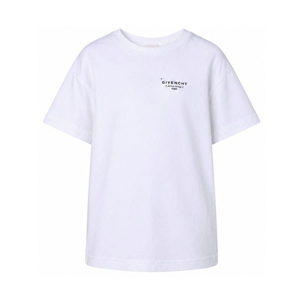 Abito per bambina Givenchy Kids bianco con stampa logo sul davanti H31225 10P GIVENCHY KIDS
