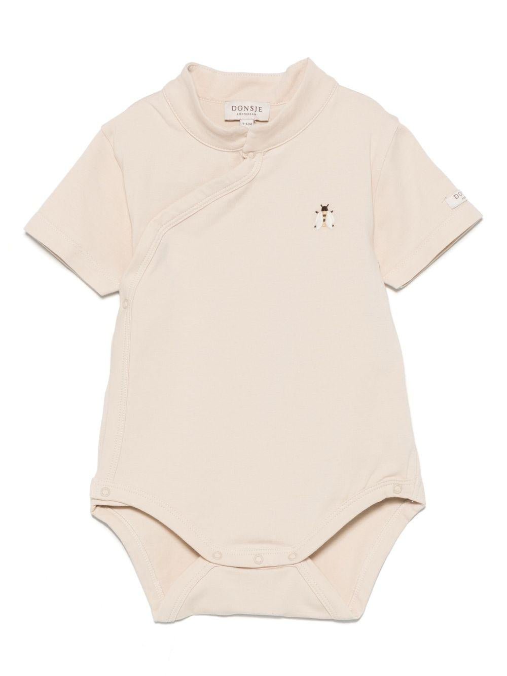 Body per neonata Donsje Frenky beige con dettaglio con ricamo ad ape 3036401 00037 DONSJE KIDS