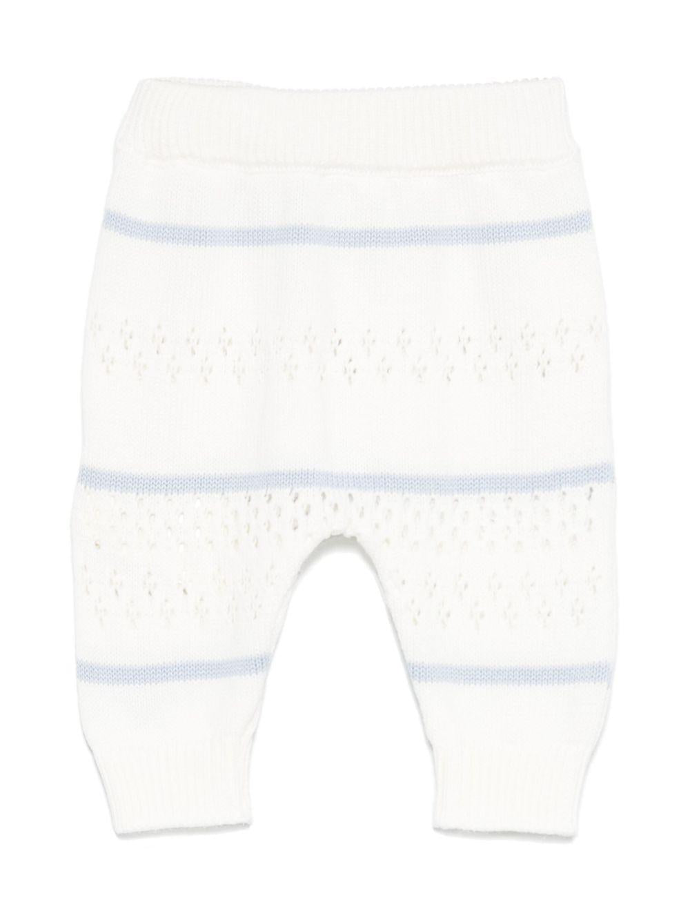 Pantaloni in maglia per neonato Fendi Kids bianco con ricamo all-over BUG183 ATRO F1RAX FENDI KIDS
