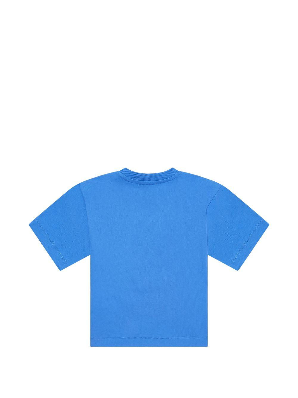 T-shirt per bambini Moschino Kids blu con stampa grafica orsetti HUM05PLAA23 40630 MOSCHINO KIDS