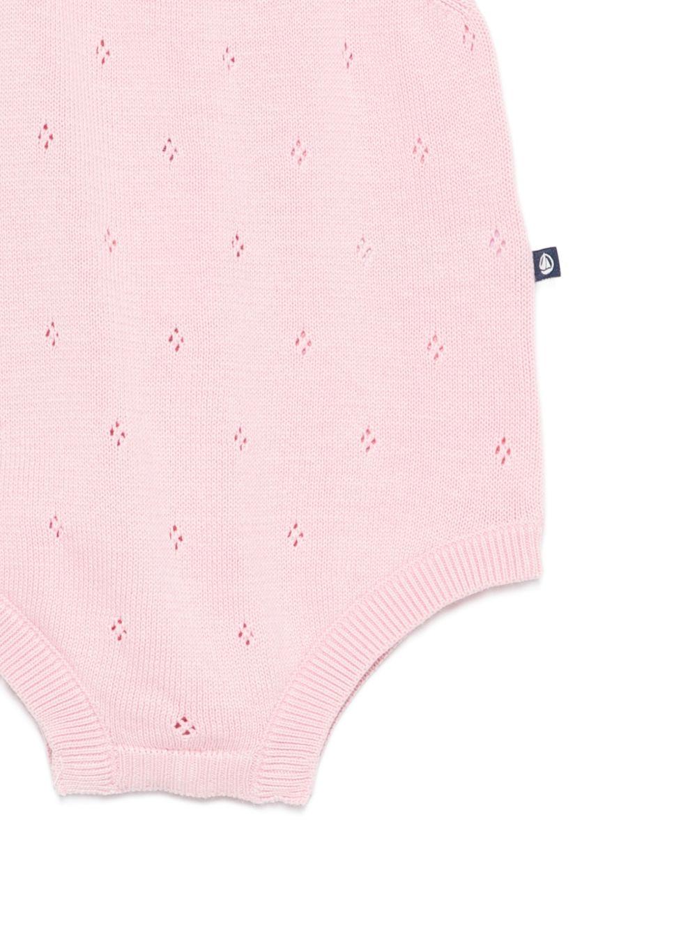 Tutina per neonata Petit Bateau rosa con lavorazione a pointelle A0FOP 02 PETIT BATEAU KIDS