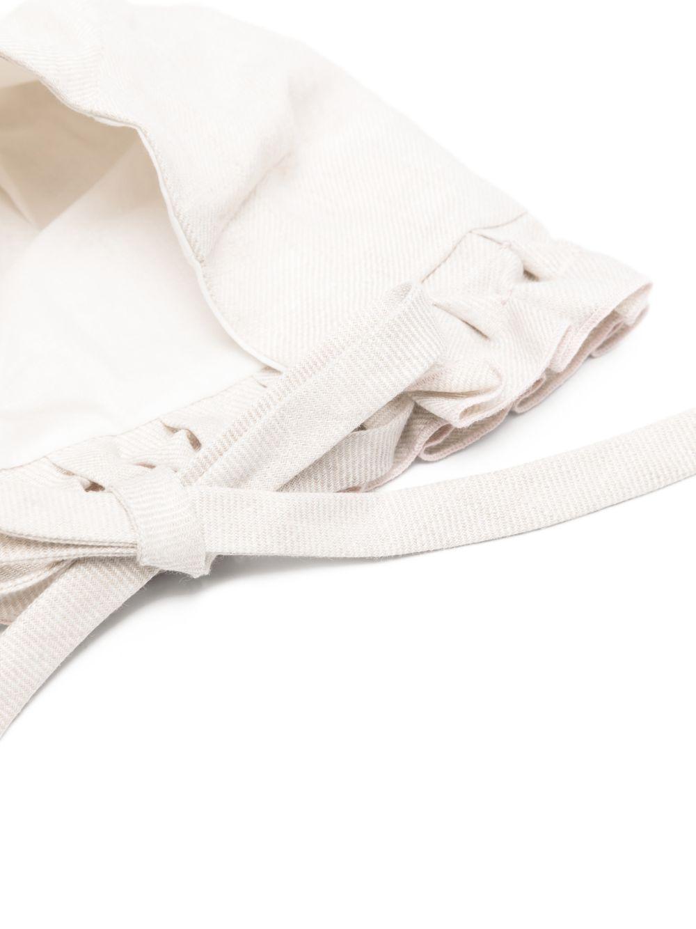 Cappello per neonati La Stupenderia beige con volant 2CBCP50 D12PIN LA STUPENDERIA