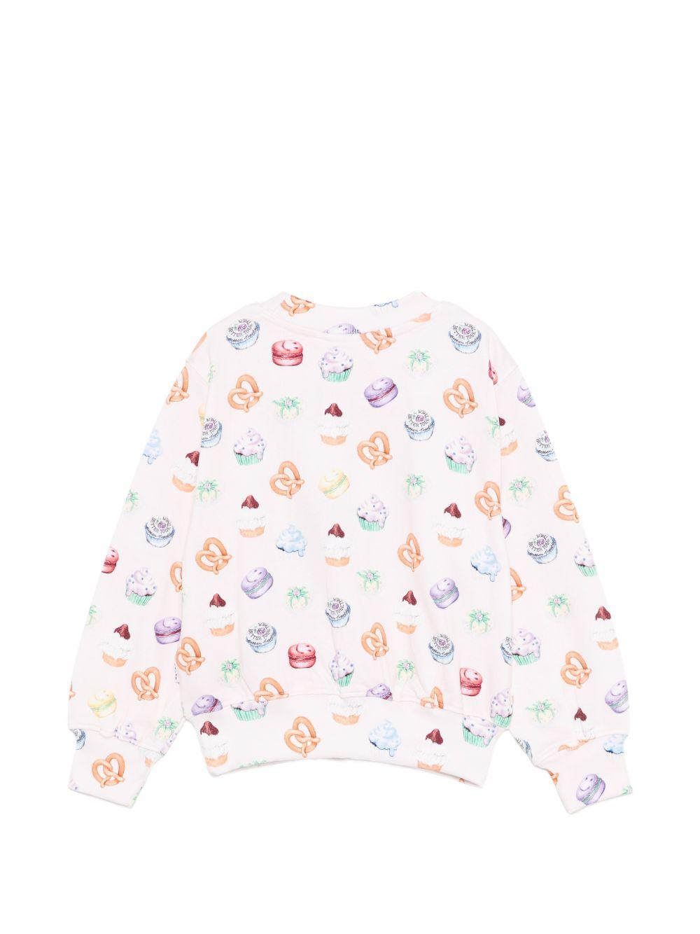 Felpa per bambina Molo beige con stampa grafica all-over 2S26J213 9542 MOLO KIDS