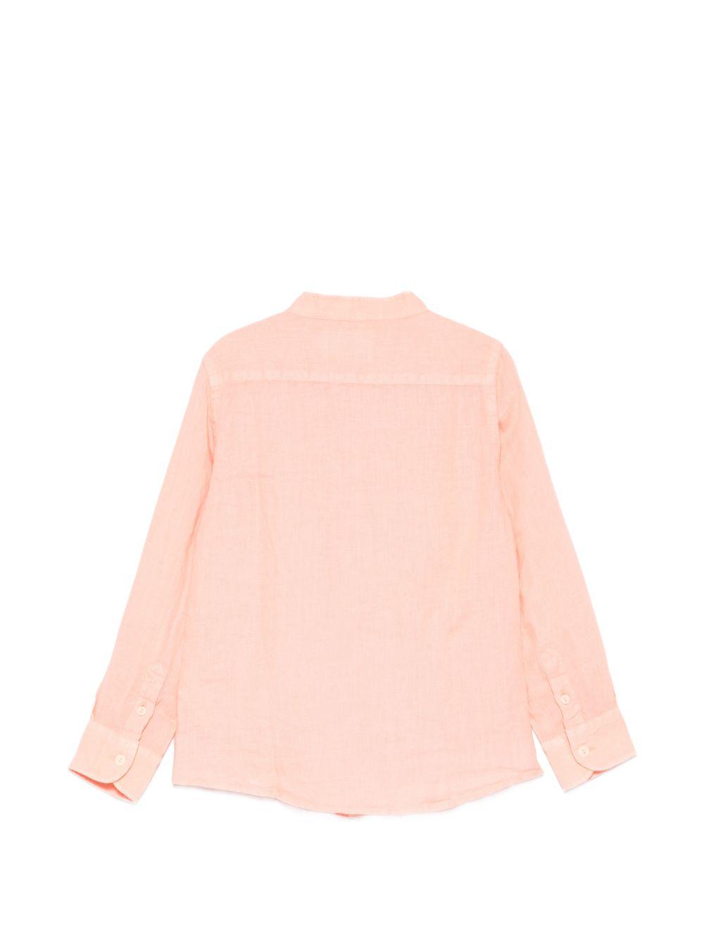 Camicia per bambino MC2 Saint Barth Kids rosa con colletto alla coreana PAT0001 00969L MC2 ST. BARTH KIDS