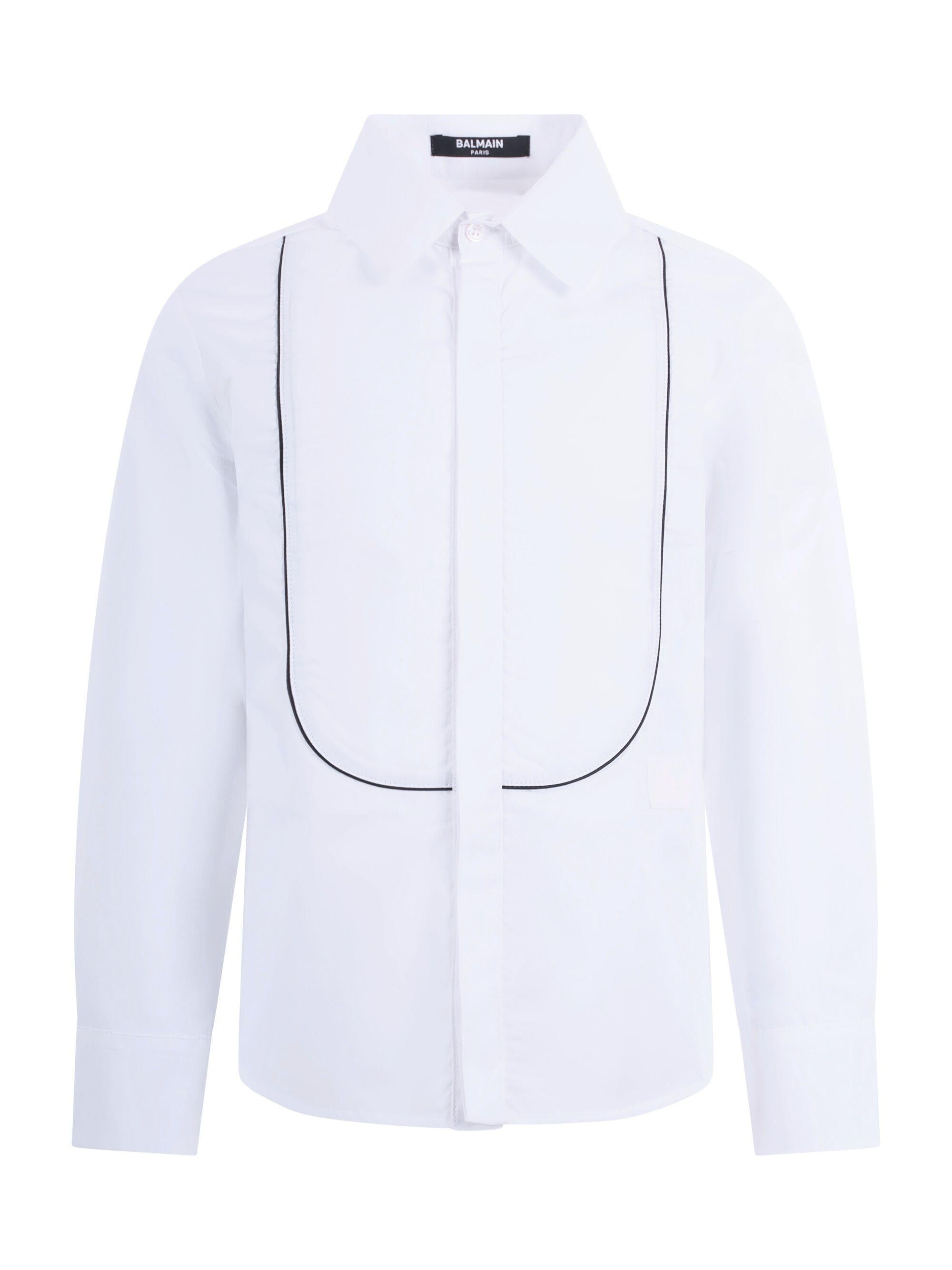 Camicia per bambino Balmain Kids bianca con colletto classico BY5P20 P0562 100BC BALMAIN KIDS