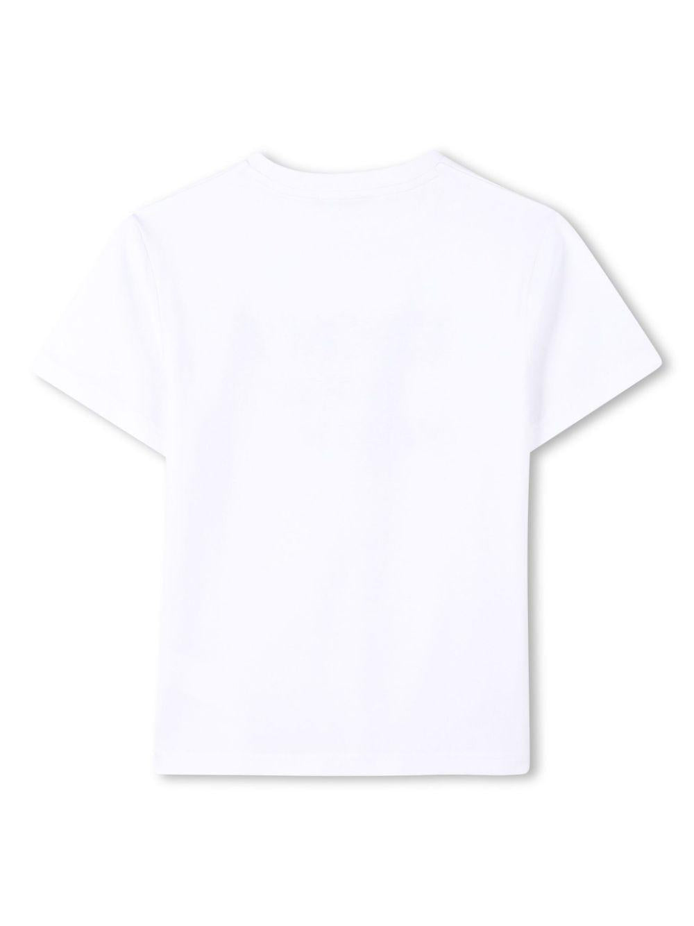 T-shirt per bambino Dkny Kids bianco con stampa con logo sul davanti D62299 10P DKNY