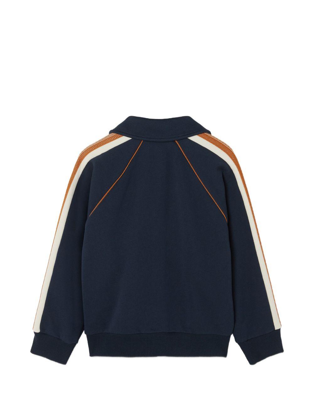 Felpa per bambino Versace Kids blu con colletto alla francese 10249311A18120 6UG70 VERSACE KIDS