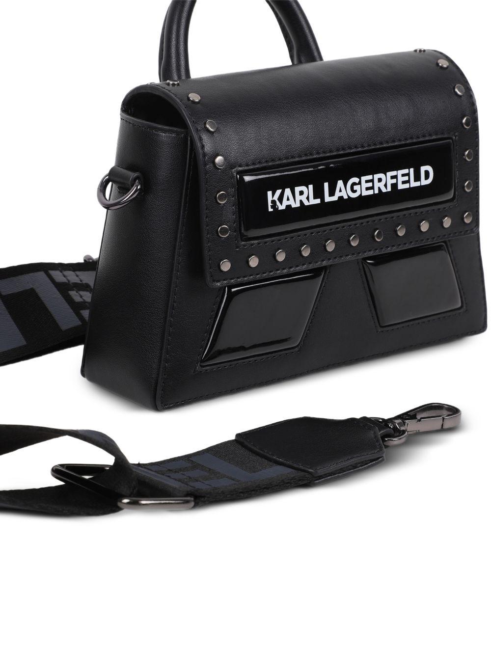 Borsa per bambina Karl Lagerfeld Kids nera con dettaglio logo sul davanti Z31214 09B KARL LAGERFELD KIDS