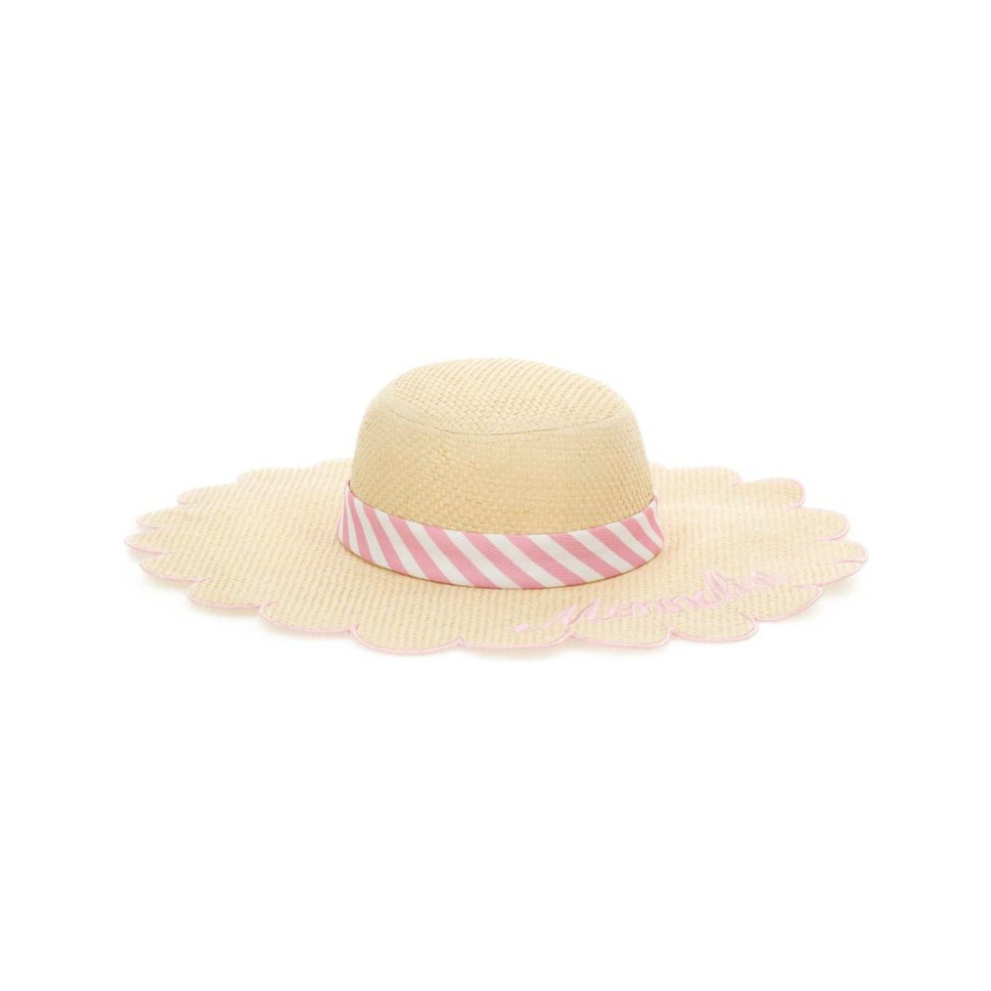 Cappello estivo per bambina Monnalisa beige a righe 19G016 7075 0393 MONNALISA KIDS