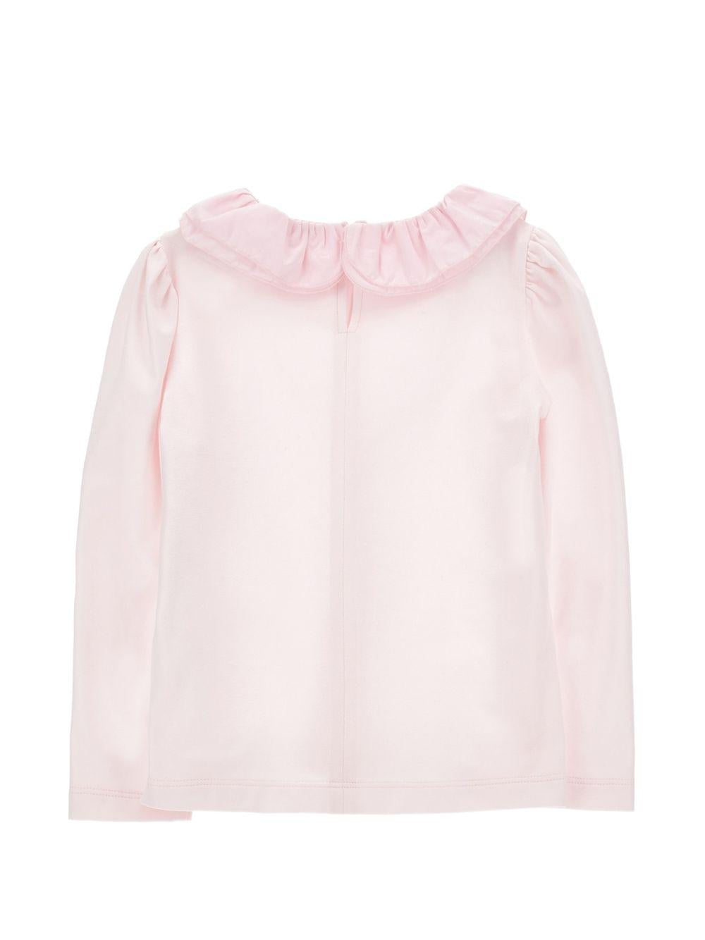 T-shirt per bambina Monnalisa Kids rosa con colletto con ruches 17H603 8201 0091 MONNALISA KIDS