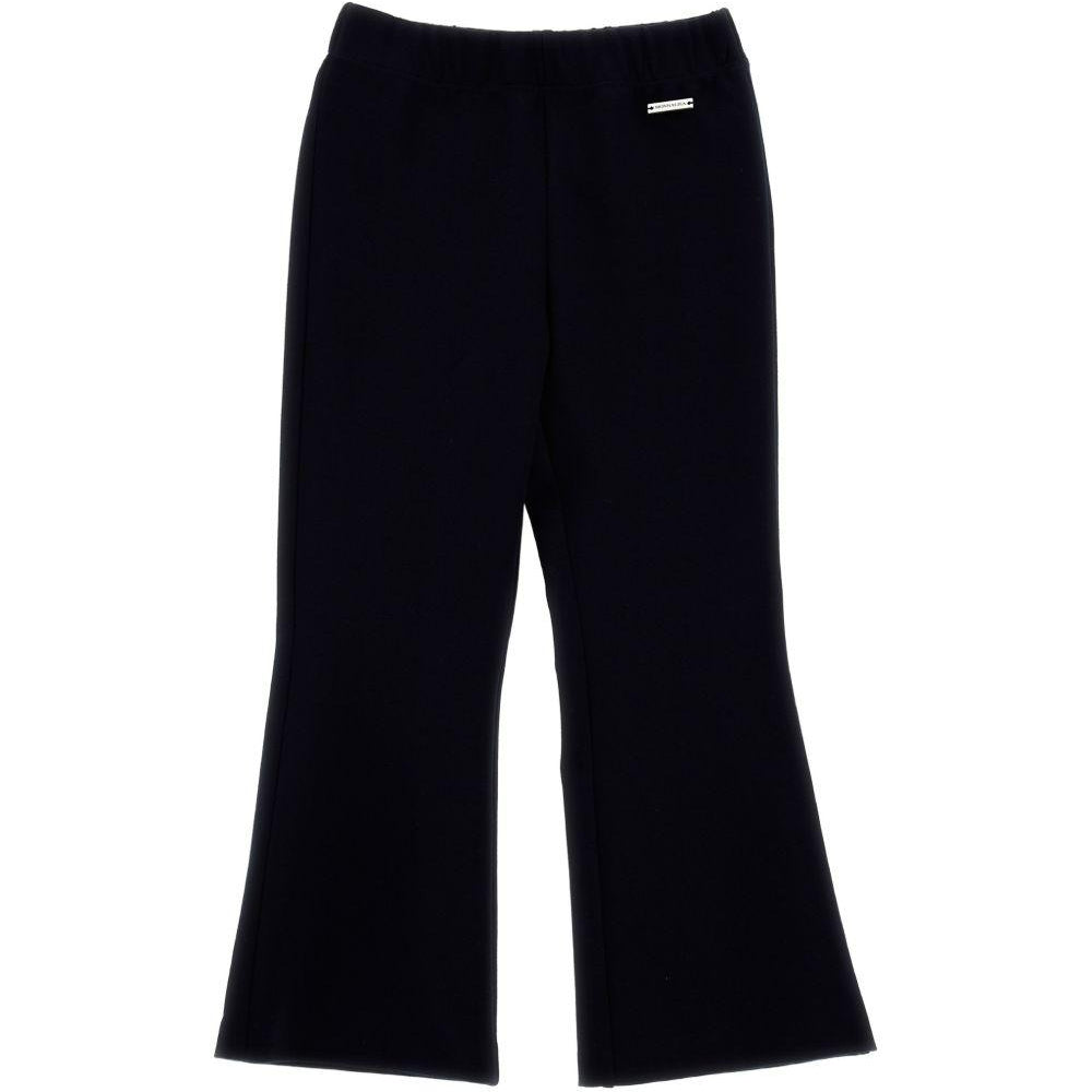 Pantaloni svasati per bambina Monnalisa Kids blu con placca logo 17H403 8220 0056 MONNALISA KIDS